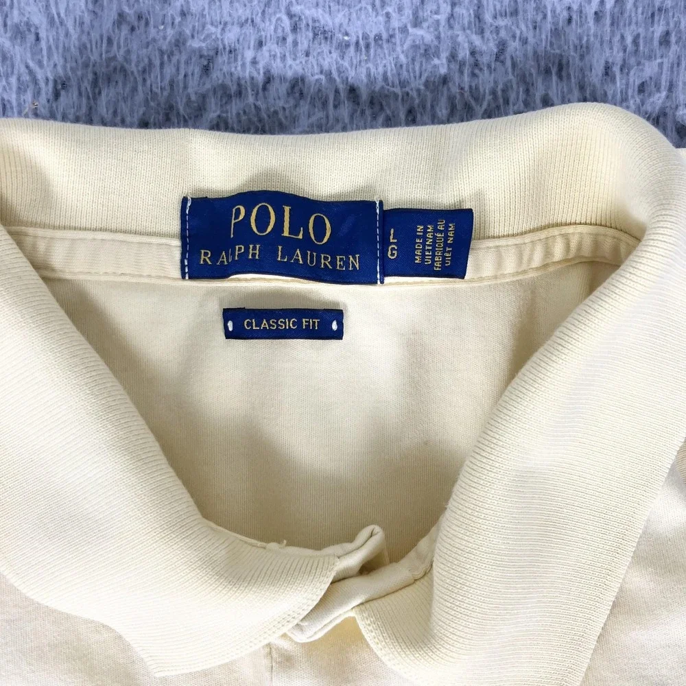 Polo Ralph Lauren Polo Shirt Mens Large Lot Of 2 Green Yellow Classic Fit Cotton